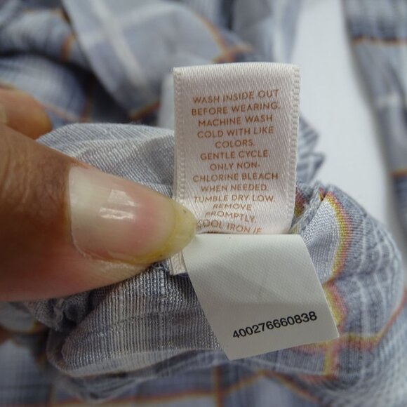 LC Lauren Conrad Long Sleeve Gray Plaid Blouse Women Size XS Square Neckline - Picture 7 of 11